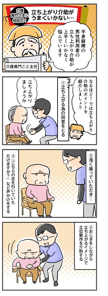 立ち上がり介助のポイント①